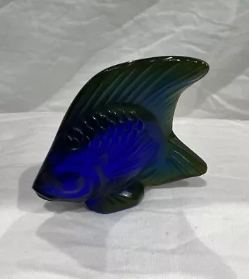 Buy Lalique France Fish Sculpture In 'Sapphire & Green' No Box • 95.32£