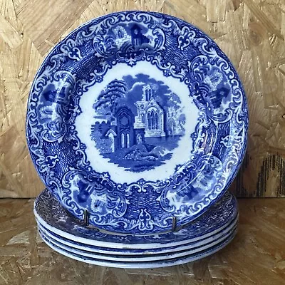 Buy 5 X Vintage George Jones Blue Abbey 1790 Side Tea Dessert Plate 18.5cm • 11.99£