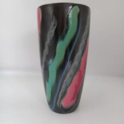 Buy Veb Haldensleben 3150b East German Pottery Abstract Lava Vase 24cm • 22£