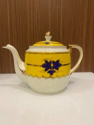 Buy Antique Old Ceramic Porcelain Yellow Floral Porcelain & Pottery Tea Pot Kettle • 82.42£
