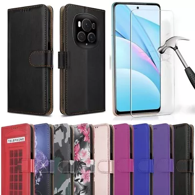 Buy Case For Honor Magic 6 Pro, Flip Leather Wallet Stand Phone Cover & Screen Glass • 8.95£
