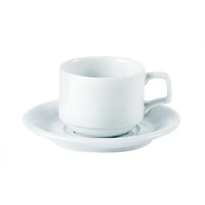 Buy Porcelite 7oz Stacking Cup X 12 Coffee Tea Teacup Catering Restaurant  • 30.99£