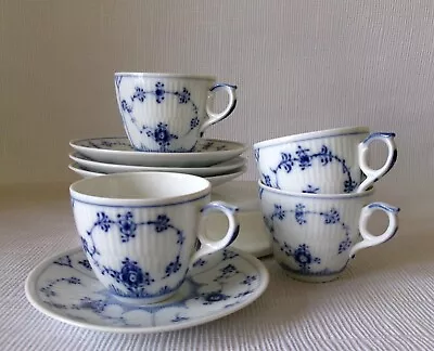 Buy Four Royal Copenhagen Half Lace Coffee Cups & Saucers   - Great Condition • 57£