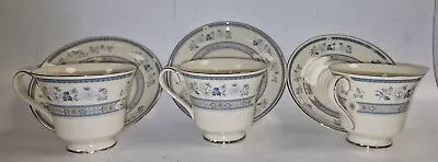 Buy Royal Doulton Penrose Minton Tea Cup & Saucer Set Blue Floral Fine Bone China  • 9.99£