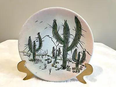 Buy Vintage Holland Mold Cactus Scene Ceramic Hand Painted Plate 10  • 9.63£