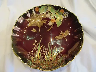 Buy Carlton Ware Rouge Royale Scalloped Dish Spider Web & Butterfly Decoration 1930s • 20£