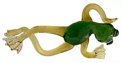 Buy Blown Glass Green & Yellow Frogs Statue Crystal Ornaments, Valentine Gift • 7.99£