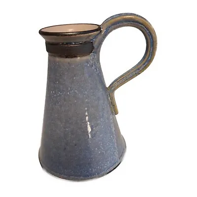 Buy Vintage Pottery Jug Blue Tapering Small Pottery Jug Height 4inch • 14.95£