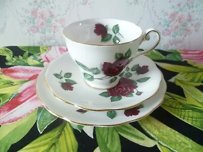 Buy Royal Standard English China Trio Tea Cup Saucer Plate Red Velvet Roses • 5£