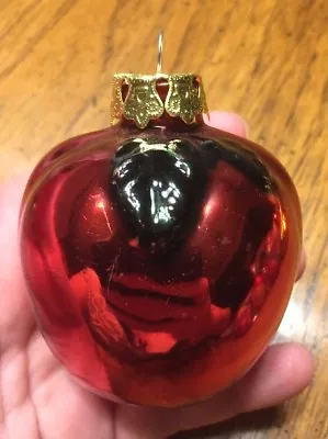 Buy Vintage Glass Red Apple Ornament 3” • 9.49£