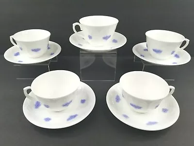 Buy (5) Adderley Blue Chelsea Cup Saucer Set Vintage 1709 Mid Century England Dishes • 42.11£