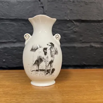 Buy Crown Fine Bone China Vase, Staffordshire England, Borzoi Dog Design B156 • 12.99£