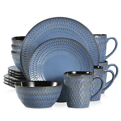 Buy Vancasso Dinnerware 16pc Dinner Set Stoneware Tableware Dinner Plates Bowls Mugs • 59.99£
