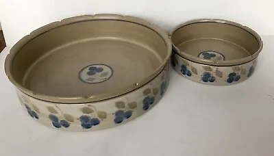 Buy Vintage Jersey Pottery Pie/Flan Dish And Small Stoneware Dish. Pinched Edge Rare • 15£