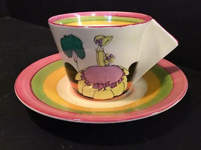 Buy Clarice Cliff, An  Idyll  Pattern 'conical' Coffee Demi-tasse Cup & Saucer • 150£