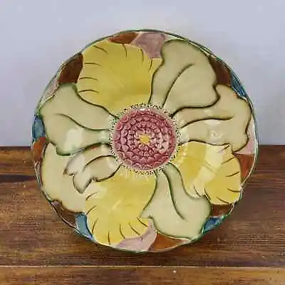 Buy Flower Form Art Pottery Fruit Bowl Vintage Hand Painted HJ Wood  England 1930 • 46.55£