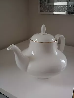 Buy Queen Anne Bone China White & Gold Tea Pot • 30£