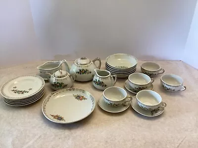 Buy Vintage  Porcelain Floral Children’s Tea Set With Gold Trim:25 Pieces • 24.01£