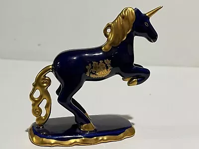 Buy The Franklin Mint   Unicorn Horse Dark  Blue / Gold  4 .1/4   Tall • 11.53£