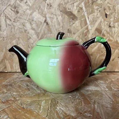 Buy Vintage Carlton Ware Pottery Novelty Teapot - Green & Red Apple • 19.99£