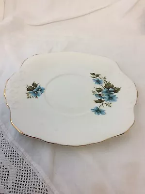 Buy Royal Sutherland Bone China Cake Plate Blue Flower Design • 11£