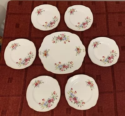 Buy 6 Duchess Bone China Floral Tea / Side Plates 15.5cm + Cake Plate  • 10£
