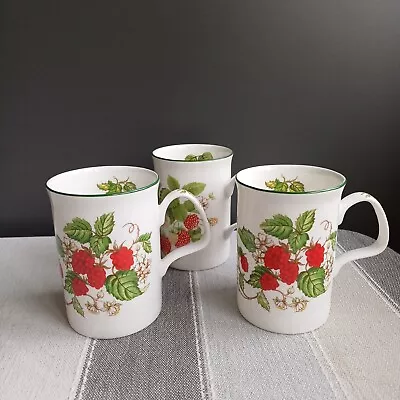Buy Roy Kirkham Fruit Garden Mugs X 3 Raspberry Strawberry Vintage Bone China Englan • 18.90£