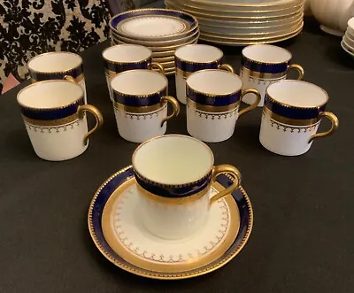 Buy Aynsley Demitasse Cup And Saucer Cobalt Blue And Gold Crusted • 32.03£