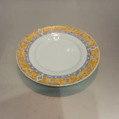 Buy Royal Norfolk Saucers With Orange And Blue Diamond Pattern • 3£