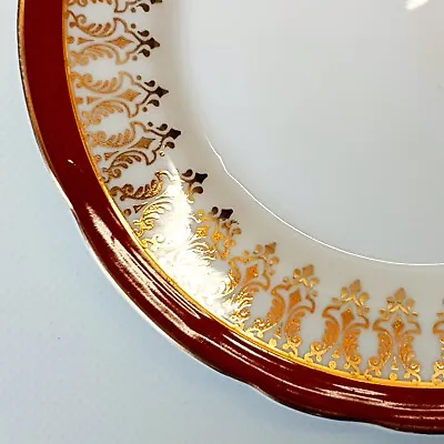 Buy Royal Stafford Side Plate Gold & Red / Burgundy 17cm / 6.75  Fine Bone China A1! • 9.99£