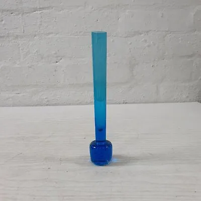 Buy Ekenas Swedish Scandinavian Blue Glass Stem Vase - O20 • 24.99£
