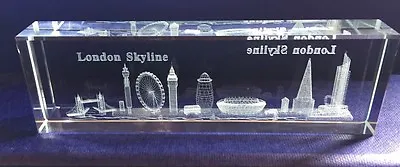 Buy London Skyline 3D Laser Cut Crystal Glass Showpiece Paper Weight Souvenir Gift • 9.99£