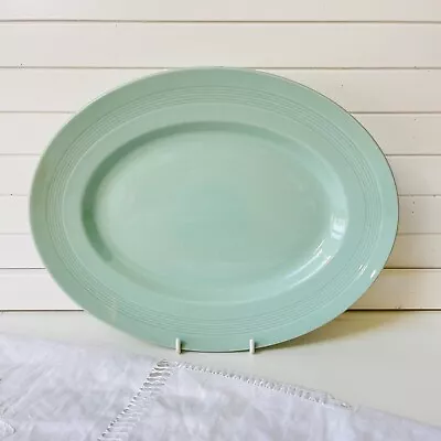 Buy Vintage Woods Ware Beryl Green Oval Platter Serving Plate. 30cms Utility • 14£