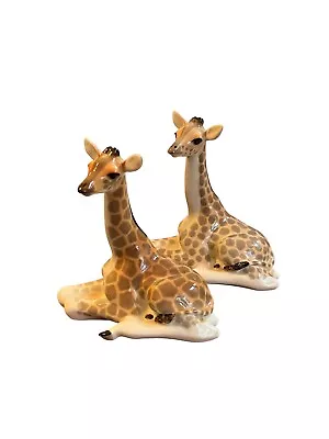 Buy 2 Vintage￼ Lomonosov Sitting Giraffes Porcelain Figure Ornament Russia/USSR • 61.64£