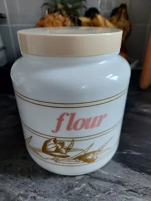 Buy Candlelight Vintage Milk Glass Spring Bouquet Floral Flour Storage Jar With Lid  • 8£