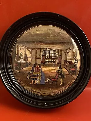 Buy Victorian Prattware Pot Lid  Room Where Shakespeare Was Born  In A Turned Frame • 22.99£