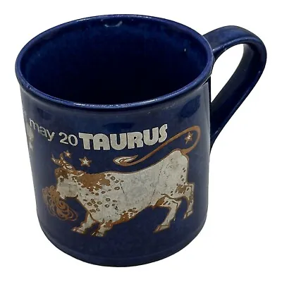 Buy Kiln Craft Tableware England Mug TAURUS Bull Zodiac Vintage Cobalt Blue Vintage • 13.27£