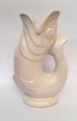 Buy Dartmouth Pottery Gurgle Fish Jug Vase White 19 CM Classic English Pottery • 18.35£