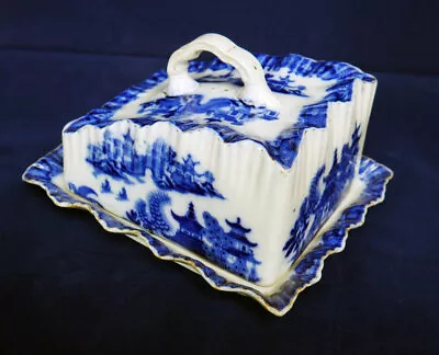 Buy Large Antique Victorian Flow Blue Cheese Dish Wiltshaw CARLTON WARE C1893 • 45£