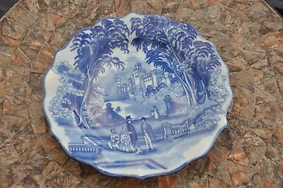 Buy Vintage Victoria Ware Ironstone Large Heavy Decorative Blue Plate Garden Scene • 5£