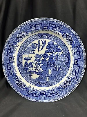 Buy Antique English Blue Willow Plate Semi Porcelain - Transferware 10” Diameter • 14.40£