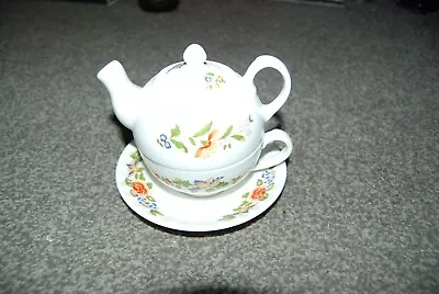 Buy Aynsley Fine Bone China Cottage Garden Tea For 1 Teapot, Cup & Saucer Set • 8.95£