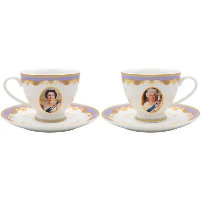 Buy Her Majesty Queen Elizabeth Ii Double Sided Commemorative Cup & Saucer 1926-2022 • 19.99£