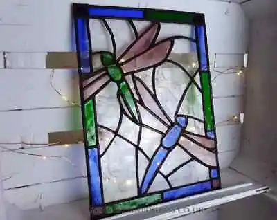 Buy Dragonfly Stained Glass Panel, For Wall, Window Or Suncatcher • 48£