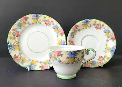 Buy AYNSLEY  Bone China Floral  Pattern Trio Cup Saucer & Side Plate   B1494    #3 • 10£