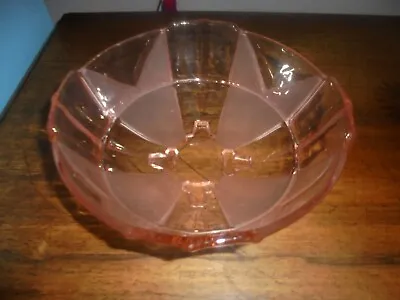 Buy C/vVintage Art Deco Pink Satin & Clear Glass Salad Bowl. Pad Feet.  8  Diameter. • 9.99£