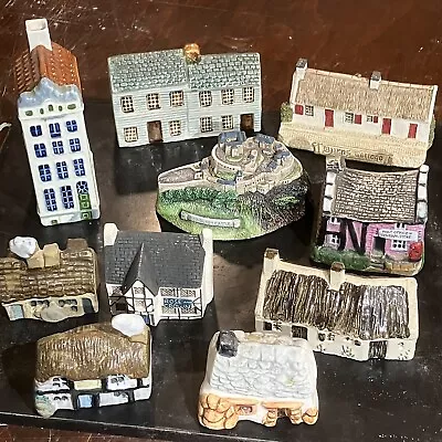 Buy Job Lot X10 Vintage Pottery Miniature Porcelain Houses Cottages Delft • 5£