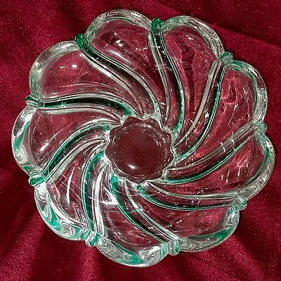 Buy Mikasa Scalloped Green Peppermint Swirl 6  Glass Bowl Vtg Mints Candy Nuts Dish • 16.32£