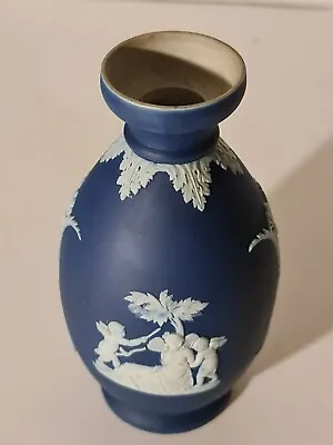 Buy Antique Wedgwood Jasperware Small Cobalt Blue Bud Vase • 44.99£