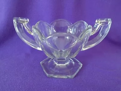 Buy Davidson Vintage Glass Double Handle Sugar Bowl - VGC • 4£
